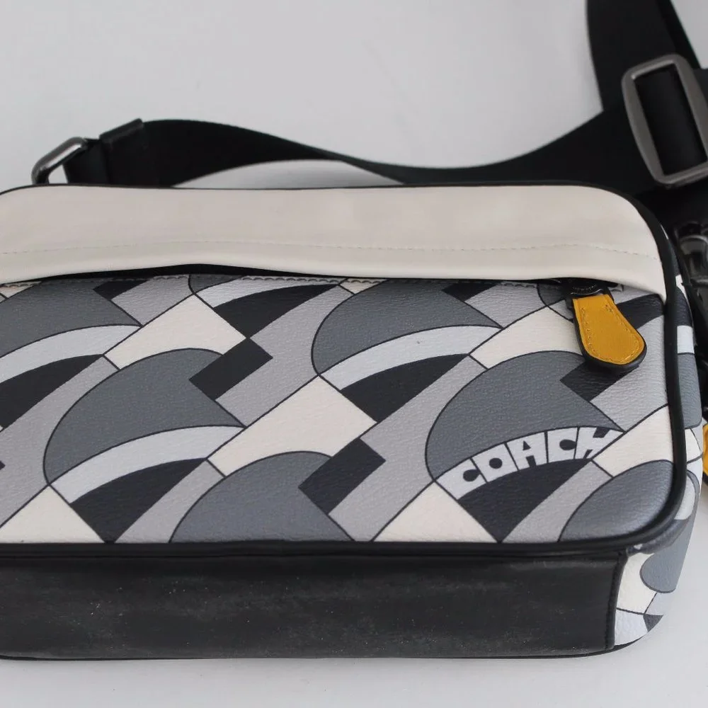 NWT Coach 1976 Graham deco bridge print leather crossbody bag COLORBLOCK purse
